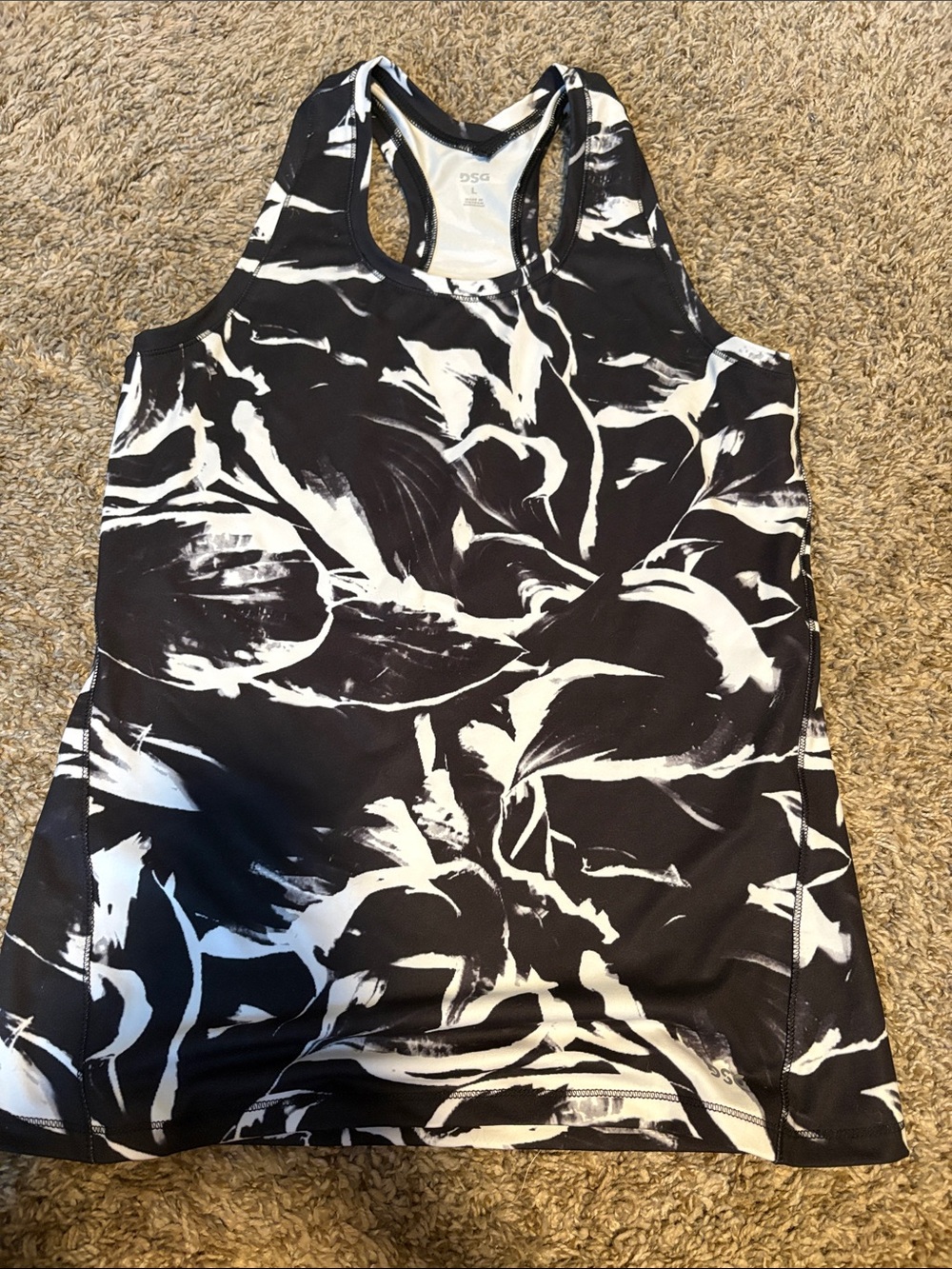 DSG Black and White Racerback Tank Top